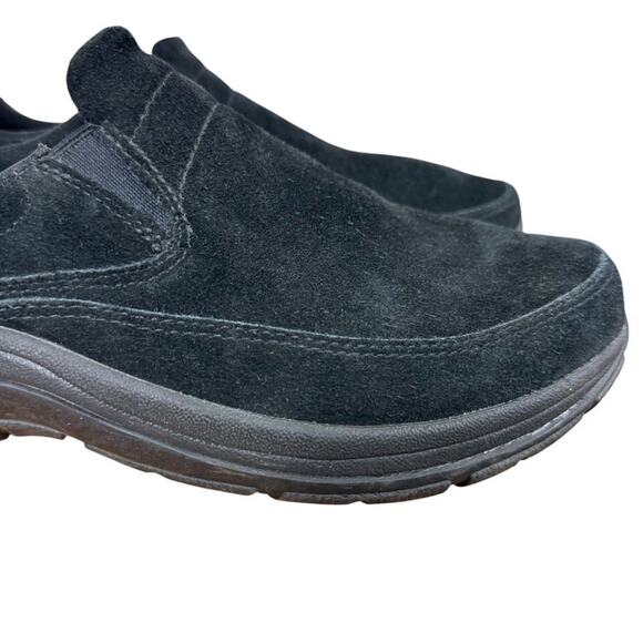LL Bean Suede Leather Black Slip On Loafers Casual Shoes Round Toe Low Top 8 M - Picture 13 of 16